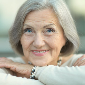 Calm Senior woman smiling