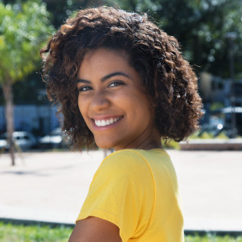 beautiful joyful african american woman laughing