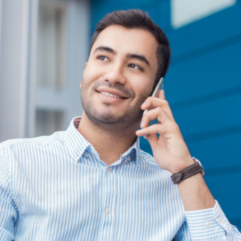 young businessman talking on the phone